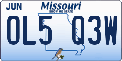 MO license plate OL5Q3W