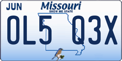 MO license plate OL5Q3X