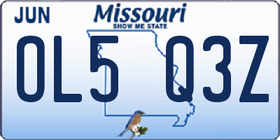 MO license plate OL5Q3Z