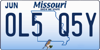MO license plate OL5Q5Y