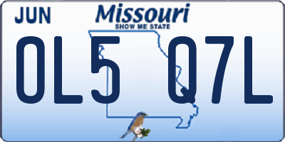 MO license plate OL5Q7L