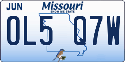 MO license plate OL5Q7W