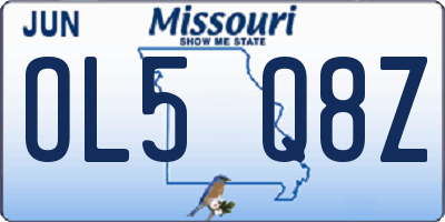 MO license plate OL5Q8Z