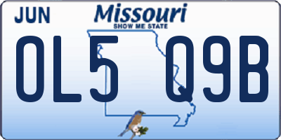 MO license plate OL5Q9B