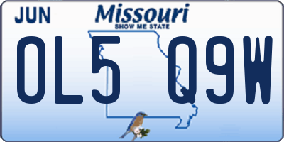 MO license plate OL5Q9W