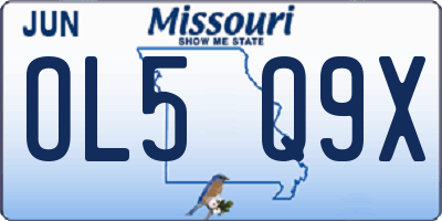MO license plate OL5Q9X