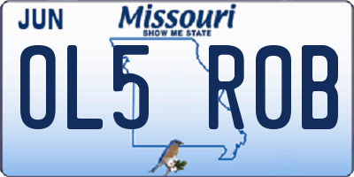 MO license plate OL5R0B