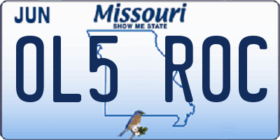 MO license plate OL5R0C