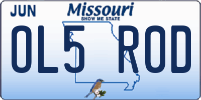 MO license plate OL5R0D
