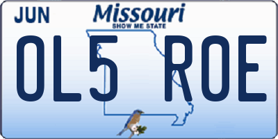 MO license plate OL5R0E