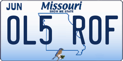 MO license plate OL5R0F