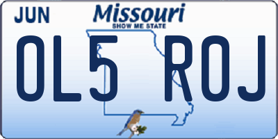 MO license plate OL5R0J