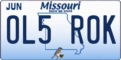MO license plate OL5R0K