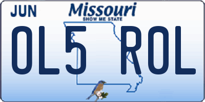 MO license plate OL5R0L