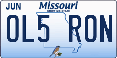 MO license plate OL5R0N