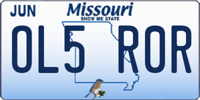 MO license plate OL5R0R