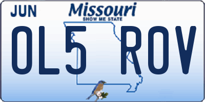 MO license plate OL5R0V