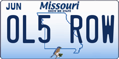MO license plate OL5R0W