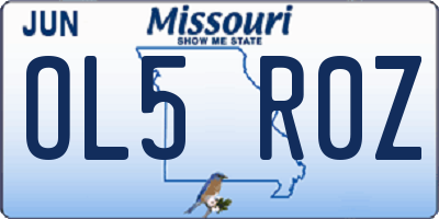 MO license plate OL5R0Z