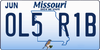 MO license plate OL5R1B