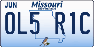 MO license plate OL5R1C