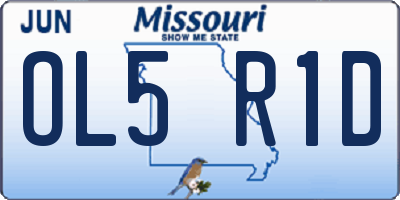 MO license plate OL5R1D