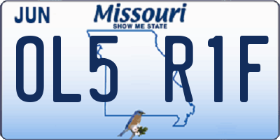 MO license plate OL5R1F