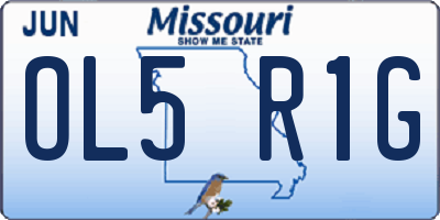 MO license plate OL5R1G