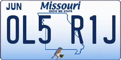 MO license plate OL5R1J