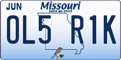 MO license plate OL5R1K