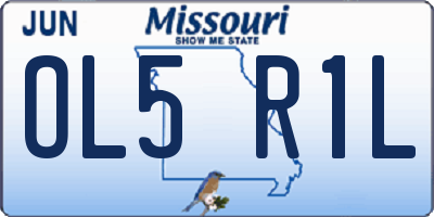 MO license plate OL5R1L