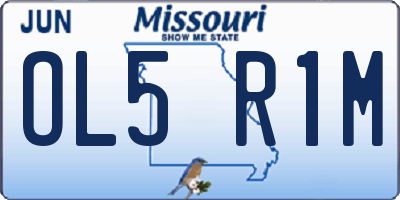 MO license plate OL5R1M