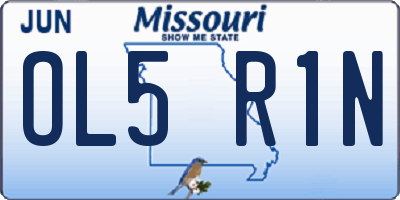 MO license plate OL5R1N