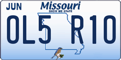 MO license plate OL5R1O