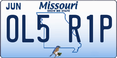 MO license plate OL5R1P