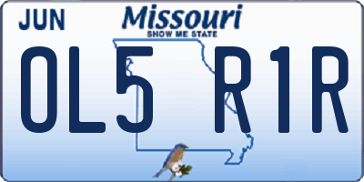 MO license plate OL5R1R