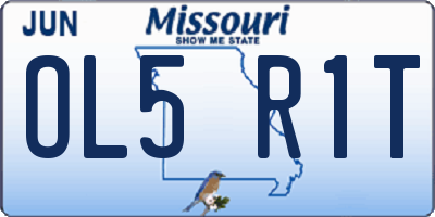 MO license plate OL5R1T