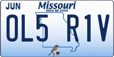 MO license plate OL5R1V