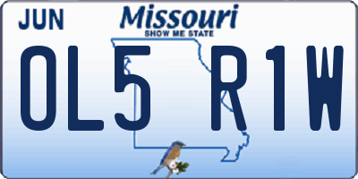 MO license plate OL5R1W