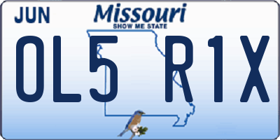 MO license plate OL5R1X
