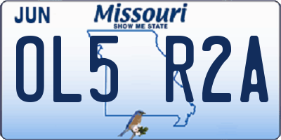 MO license plate OL5R2A