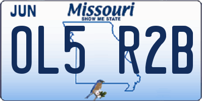 MO license plate OL5R2B