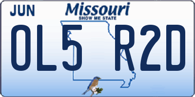 MO license plate OL5R2D