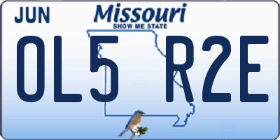 MO license plate OL5R2E