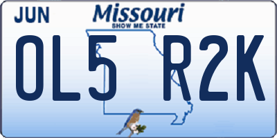 MO license plate OL5R2K