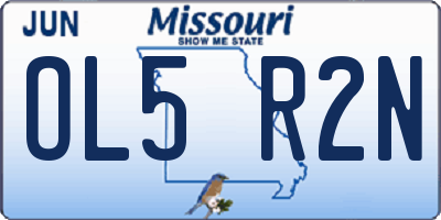 MO license plate OL5R2N