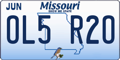 MO license plate OL5R2O