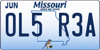 MO license plate OL5R3A