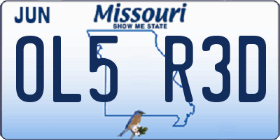 MO license plate OL5R3D
