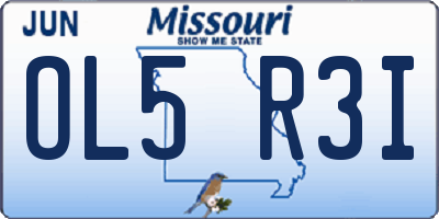 MO license plate OL5R3I